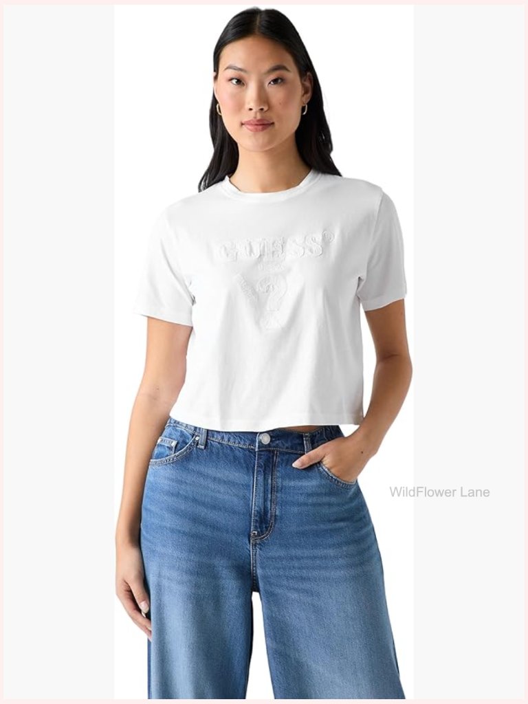 Eco Boxy Crop Tee Short Sleeve Crew Neck Organic Cotton Women's T-Shirt